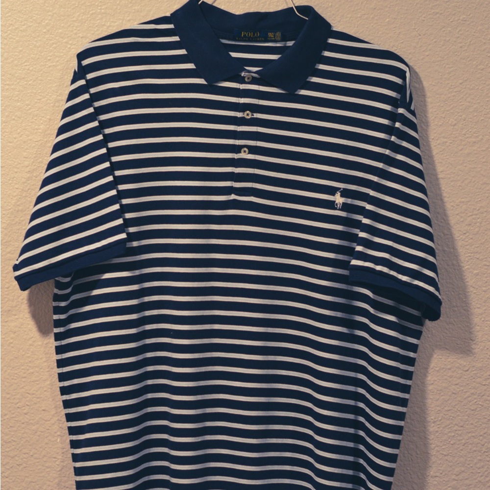 Polo by Ralph Lauren Men's Navy Striped Shirt